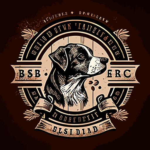 The Broad Street Kennel Club rustic emblem logo vector