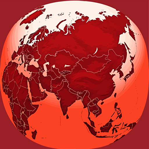 world map, only China red, vector image, no background