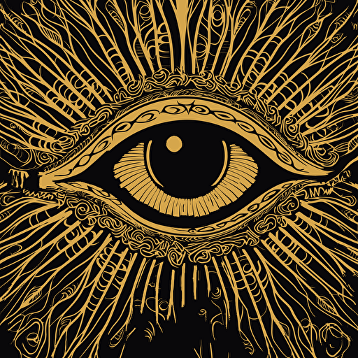 gold color eye of Ra pattern art, 2d vector art, minimalist