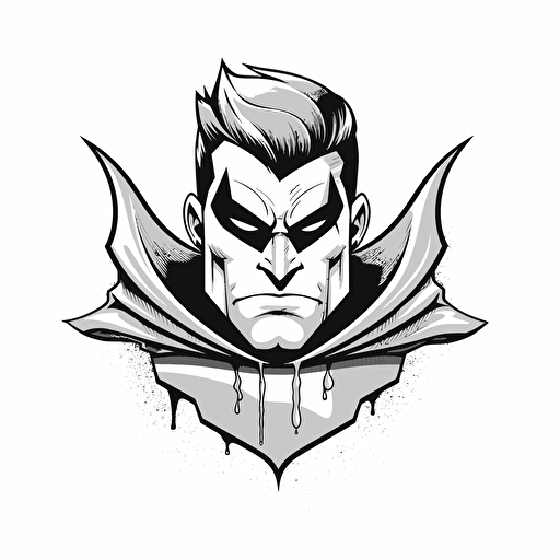 a water drop superhero bust, digital illustration, minimalism, concept art, vector draw, revenge, black and white, coloring page, outline only, powefull