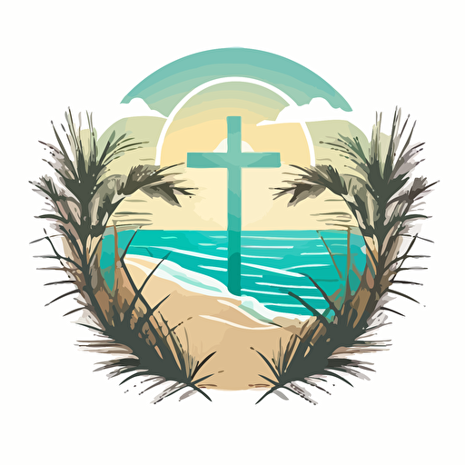 simplistic christian beach logo vector with no text