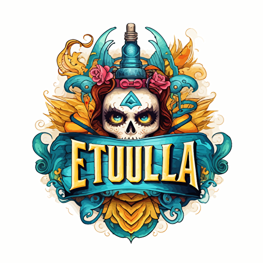 drawing art logo for tequlia , drawing , vector v5.1