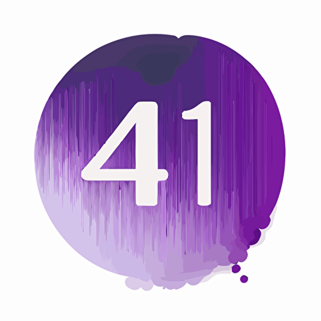 a minimalist imagotype for a builder and developer, must contain the number 041 in its design, flat, vector, minimalist, elegant, purple base color, white background
