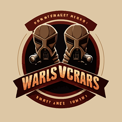 a simple logo for a tournament called Creator Wars where two microphones are clashing, vector no photorealism, no faces, no people