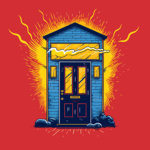 3-color flat vector logo for a company called storm door pro