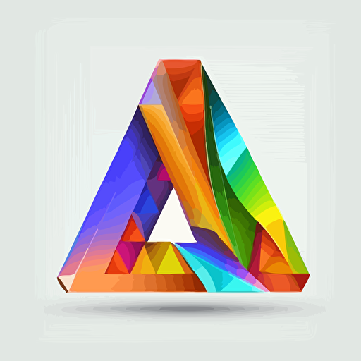 symbolic, iconic logo of the letter A and the letter , colorful vector, on white background