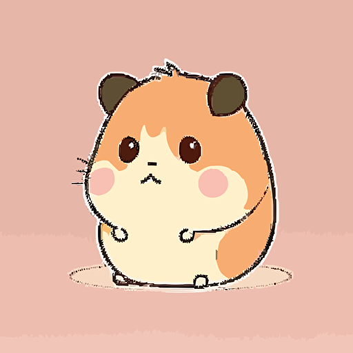 cute hamster kawaii style, vector, simple, high quality