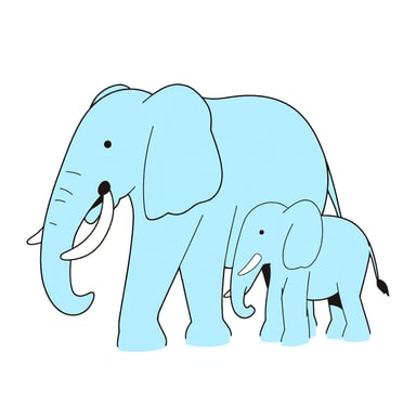 a family of elephants