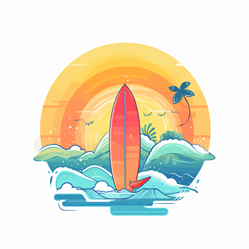 sub board, sea, summer, vector logo