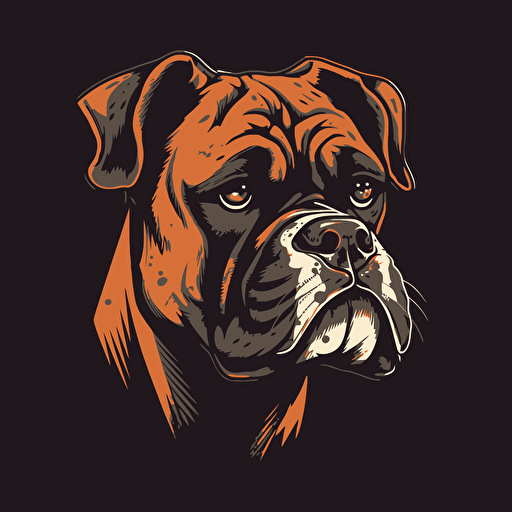 a logo of a boxer dog that is awesome vector vector art