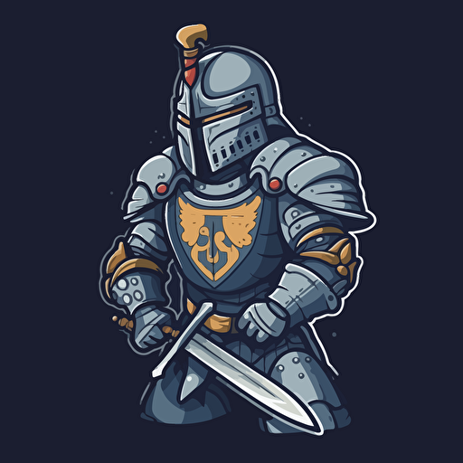 a mascot logo of a knight, simple, vector ,no shading detail, Transparent background