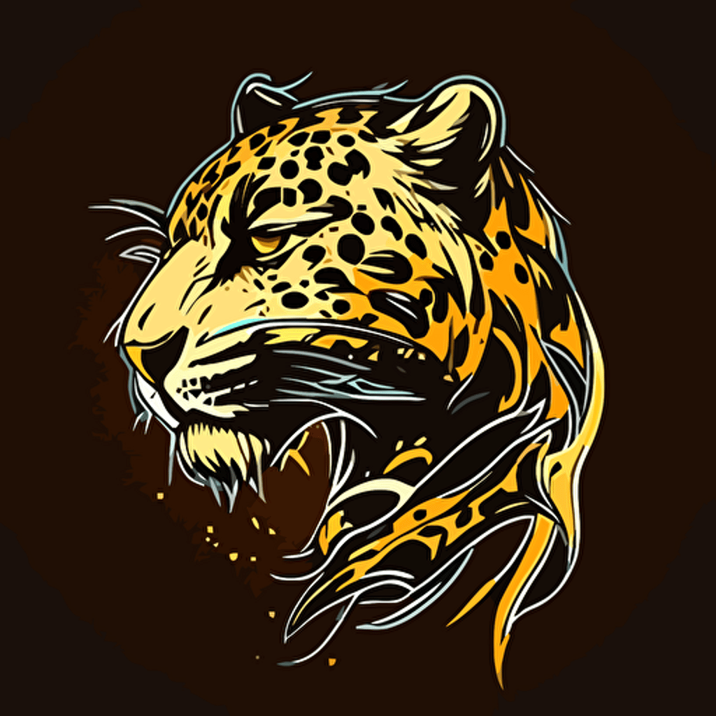 leopard hybrid logo, sticker art, vector, simple, interesting