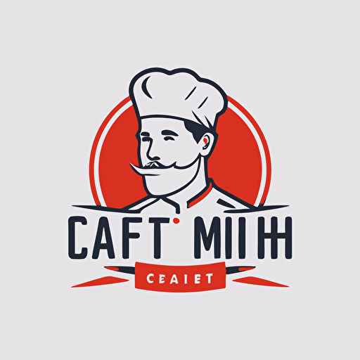 a minimal vector logo for a youtube channel called Chef am Brett, white background
