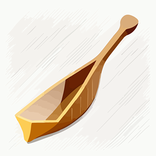 flat vector illustration of a wooden oar on a white background
