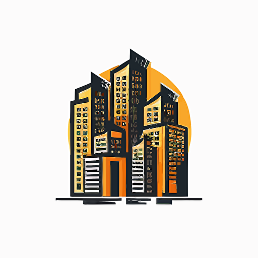 high-rise housing vector simple illustrations, logo