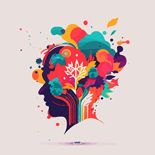 colorful flat vector of psychology