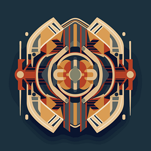 simple vector logo, mandala of 5 patterns, bauhaus style