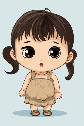 baby chibi girl i nthe style of vector