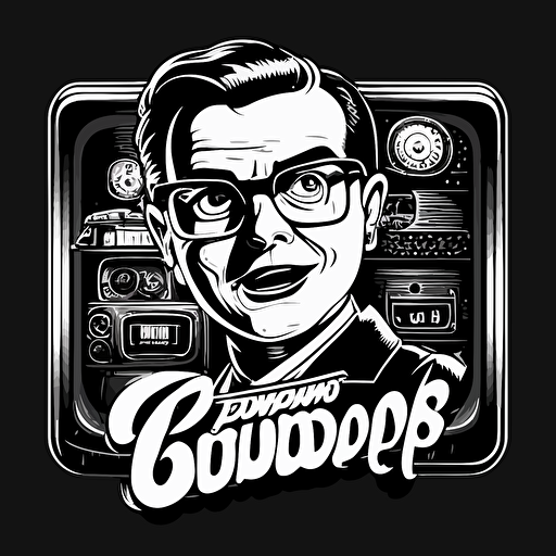black on white illustration of tv show Goosebumps, 3:4, vector
