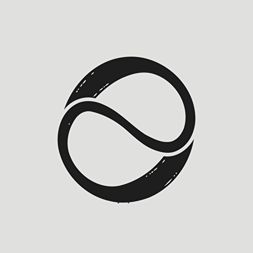 simple 2d flat vector black on white background infinity symbol logo design