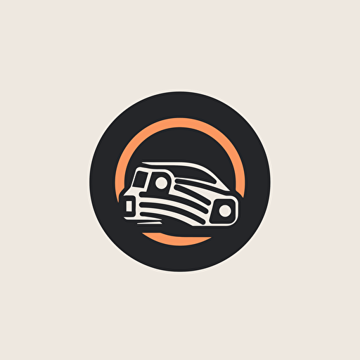 An emblem logo of a cute car tire . flat vector minimal
