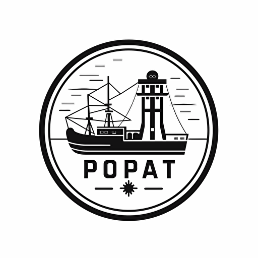 logo for port, Simple, minimalistic, Vector, sticker