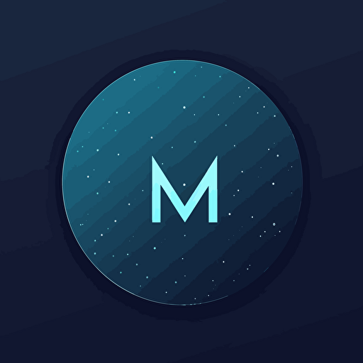 Logo of letter M, flat, stoic, minimal, vector, blue