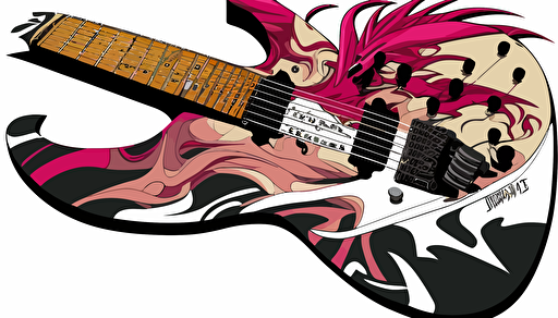 guitar,bass guitar,no background,anime style,comic,vector,