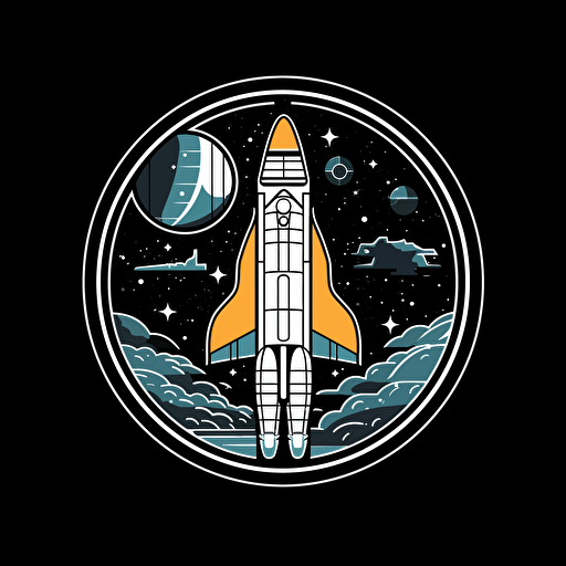 logo of the fourth expedition to the moon, vector, black background