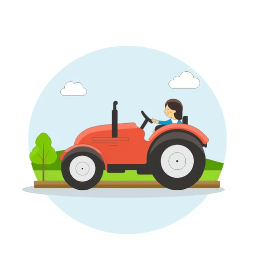 a tractor on a farm