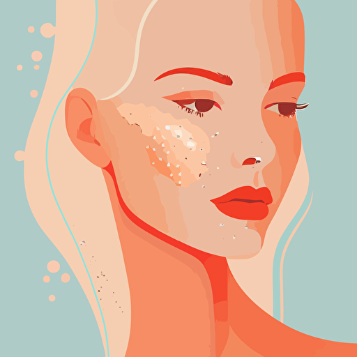 flat vector art illustration,skin care lady