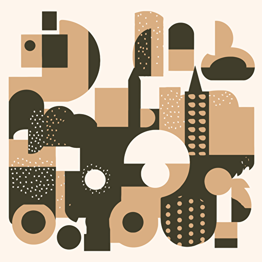 century modern chunky simple shapes vector