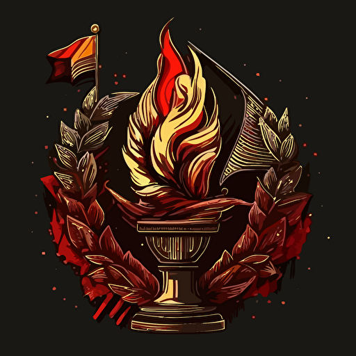 Vector hand drawn victory day illustration, eternal flame