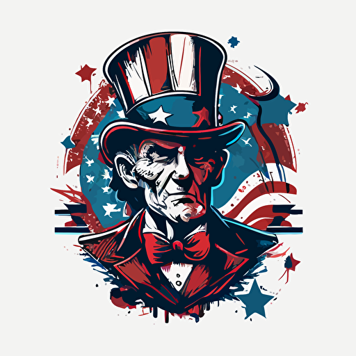Uncle sam doodle vector ilustration