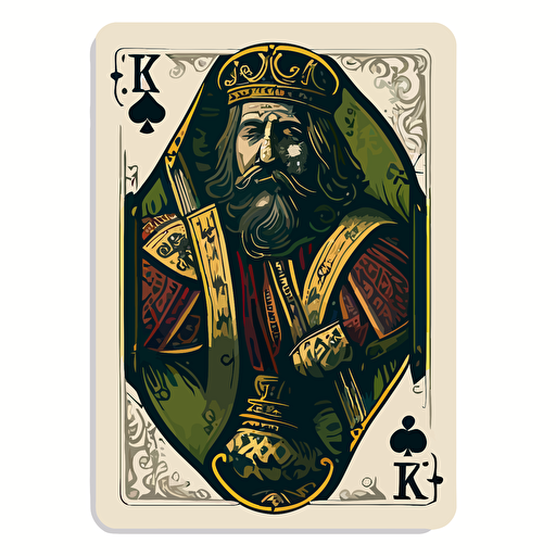 vector art Playing cards that have the king holding a pickleball paddle traditional design of a playing card