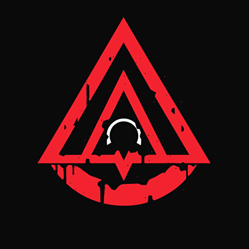 abandon labs logo, video game company, sharp, vector, red and black