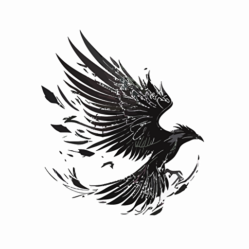 a timeless modern soft feminine logo of bird spread wings black vector white background