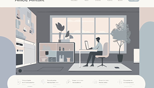 AI prompt product sales page, a visually engaging design showcasing various AI applications, with people interacting with AI-powered devices in different settings like homes, offices, and nature, focusing on the ease and versatility of AI technology, Illustration, modern flat vector style, Color Scheme: A minimalistic palette of soft grays, whites, and muted blues, with subtle hints of pastel accent colors to draw attention to important elements,