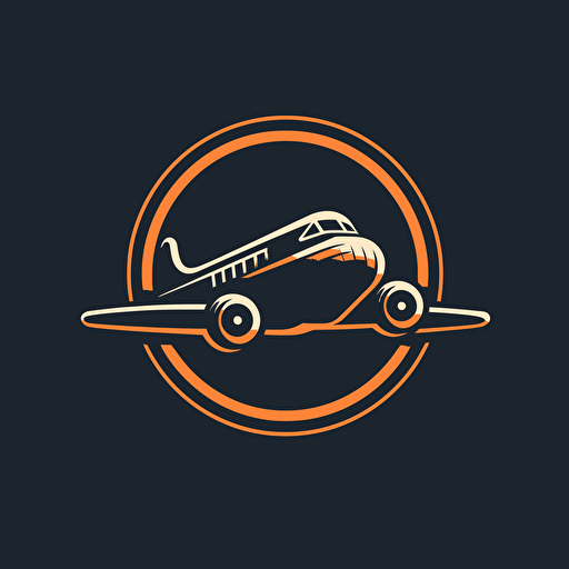vector flat plane logo