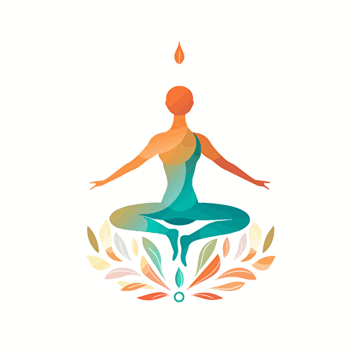 symbol for yoga cards project, very simple logo vector, clean, harmony, white background
