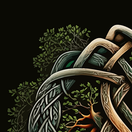 imagine two branches celti knot, vector