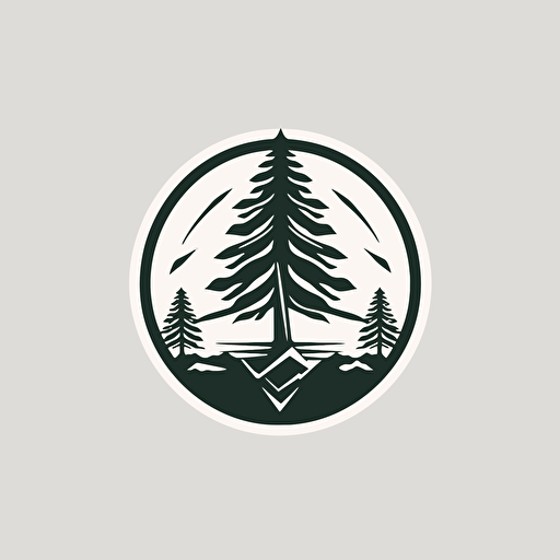 vector sport logo,pine trees,water,minimalist,simple,emblem,sticer,mascot
