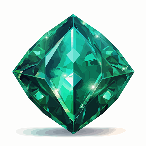 emerald vector, from light below, white background