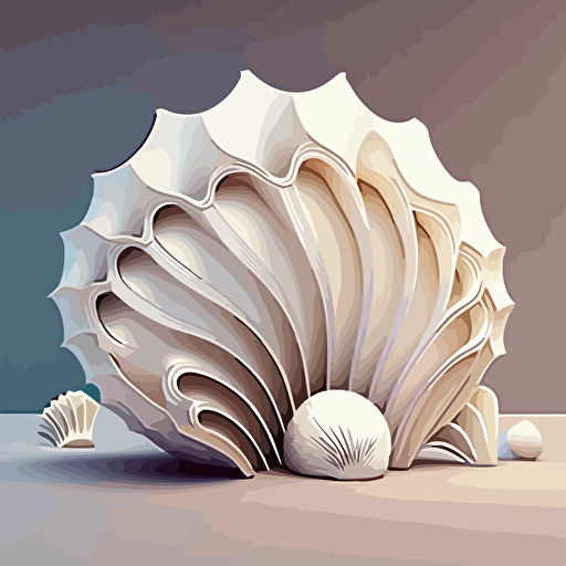 shell architecture, white, scheme, medium contrast, no burn highlights, flat white background, octane render, v-ray , vector art,
