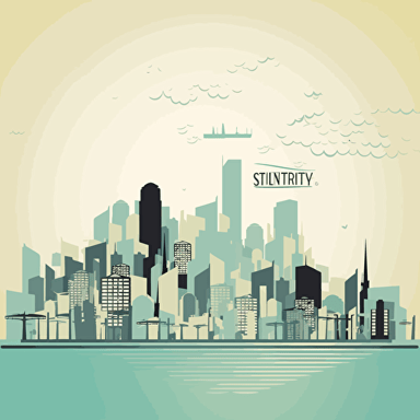 simplistic city, vector art