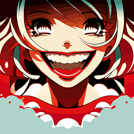 smiling mouth, vector, manga style