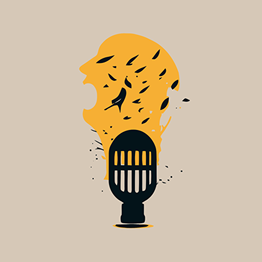a fun logo for a voice over, minimalist. vector, surrealism