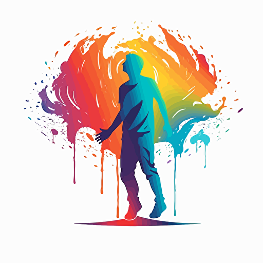 Overflowing youth, vibrant, logo, vector, flat background