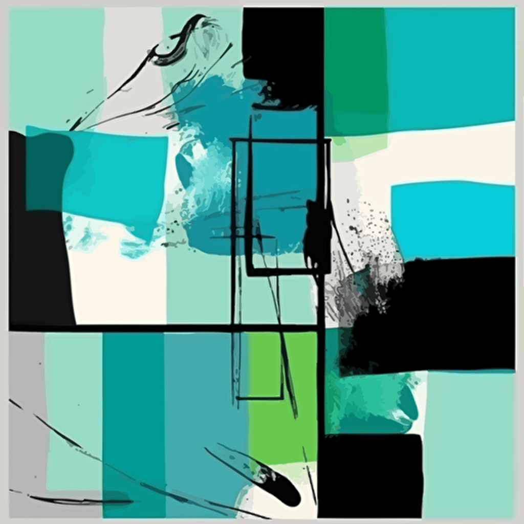 exce abstract, pop art, collage, modern art design, vector art, minimal style, green, blue, incredible