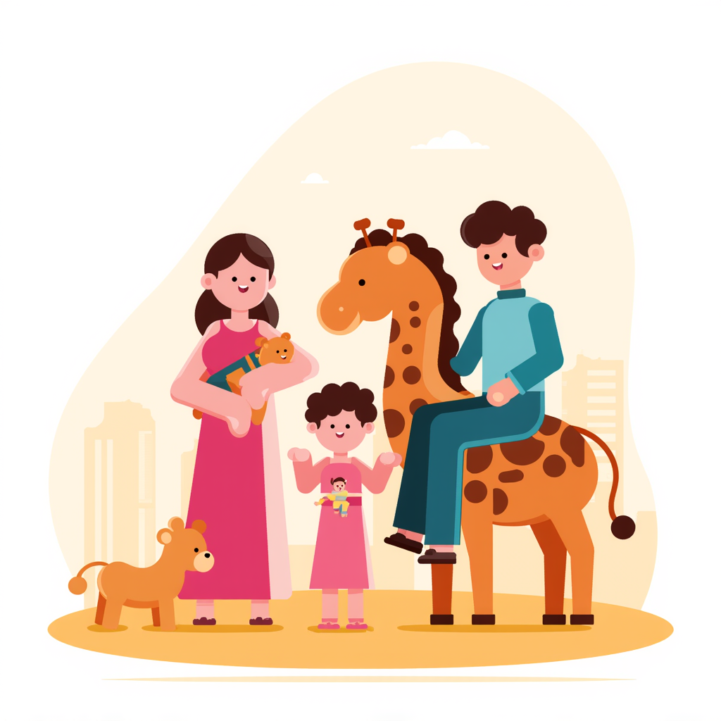 a family at the zoo